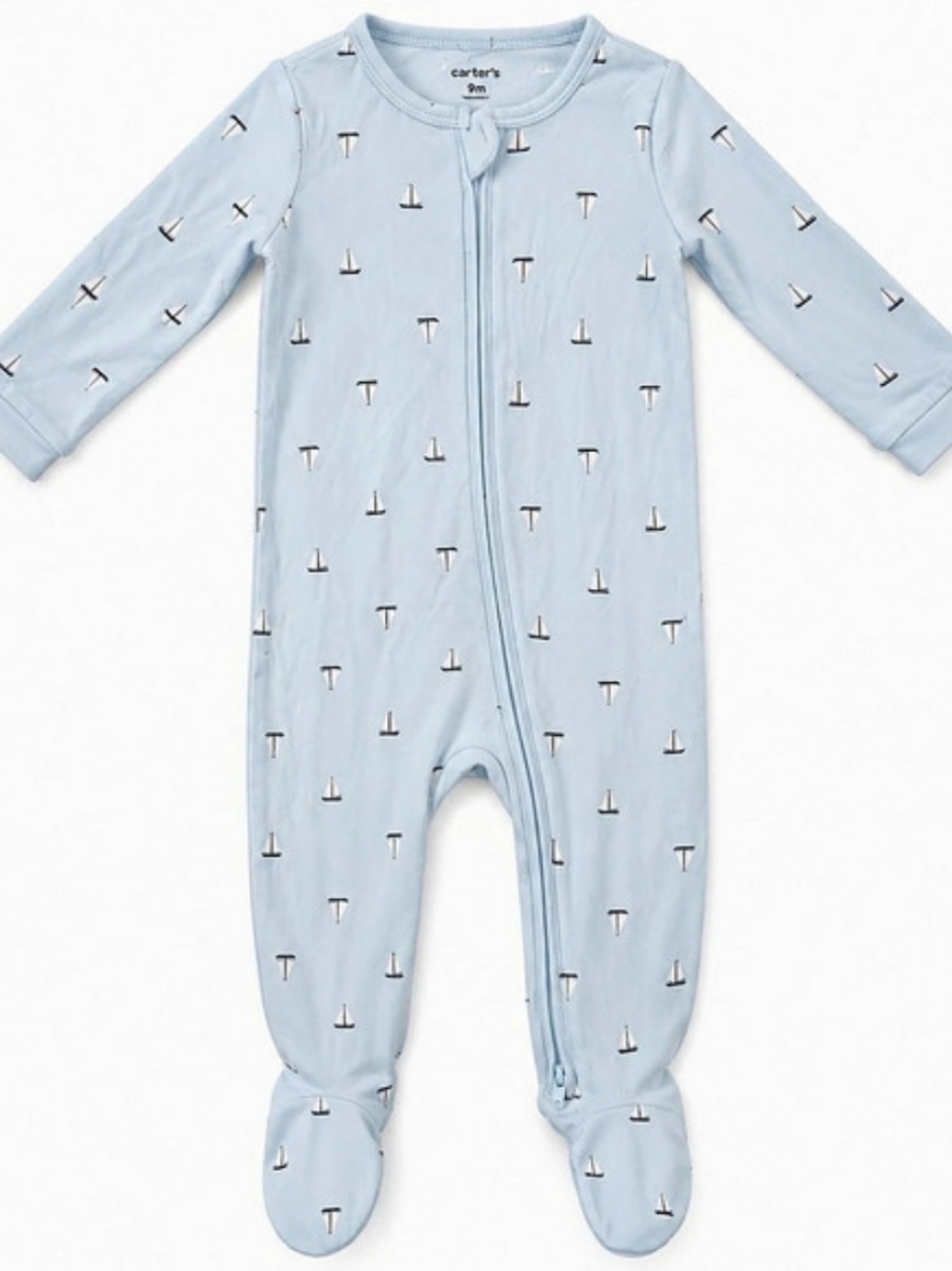 Carter’s Baby Blue Sailboat Footed Sleeper Pajamas 9M